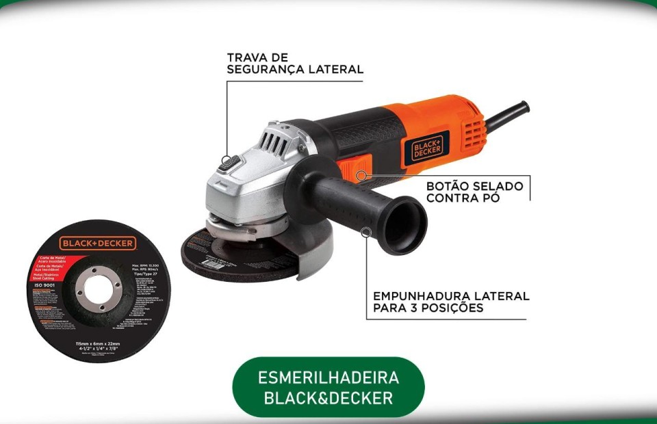 ESMERILHADEIRA BLACK & DECKER 